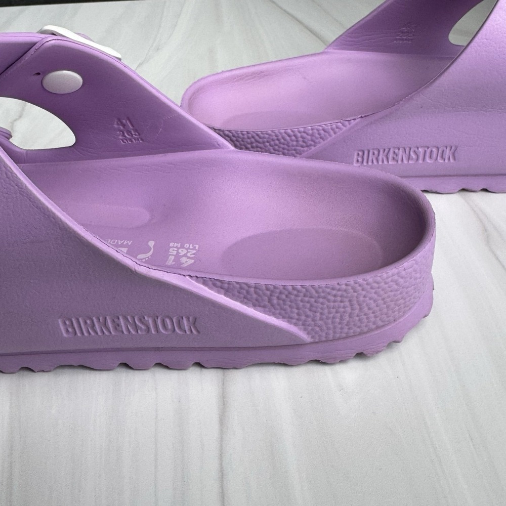 Birkenstock Arizona EVA Sandals 41 Womens 10 Mens 8 Lavender Purple White Buckle - Picture 11 of 16